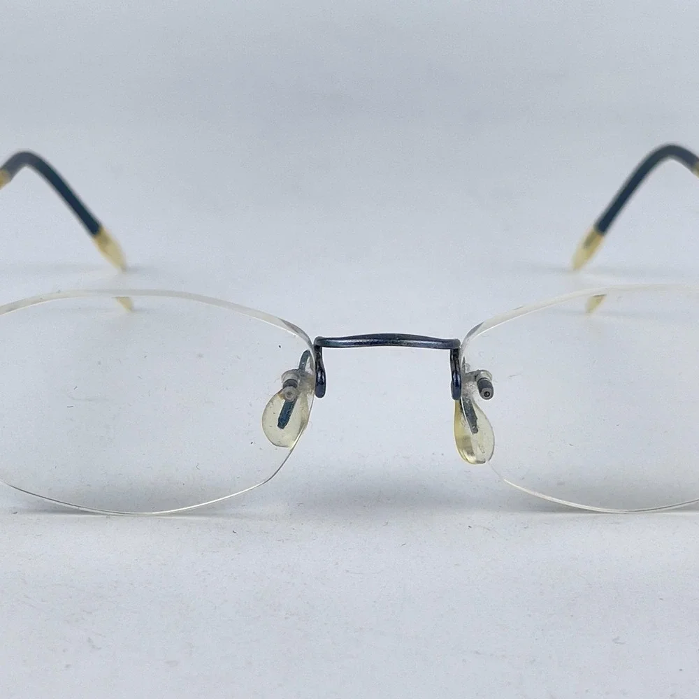 Kuzio Kawasaki MP-634 Women Eyeglasses Frame Silver Metal Half Rim 50-19-145 mm‎